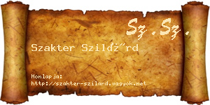Szakter Szilárd névjegykártya